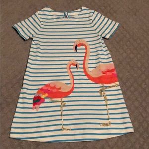 Mini Boden Flamingo Dress (Girls 4-5Y)